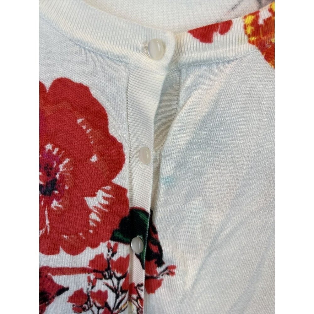 Cable & Gauge Floral Button Front Cardigan Sweater Women's Medium - Picture 10 of 10